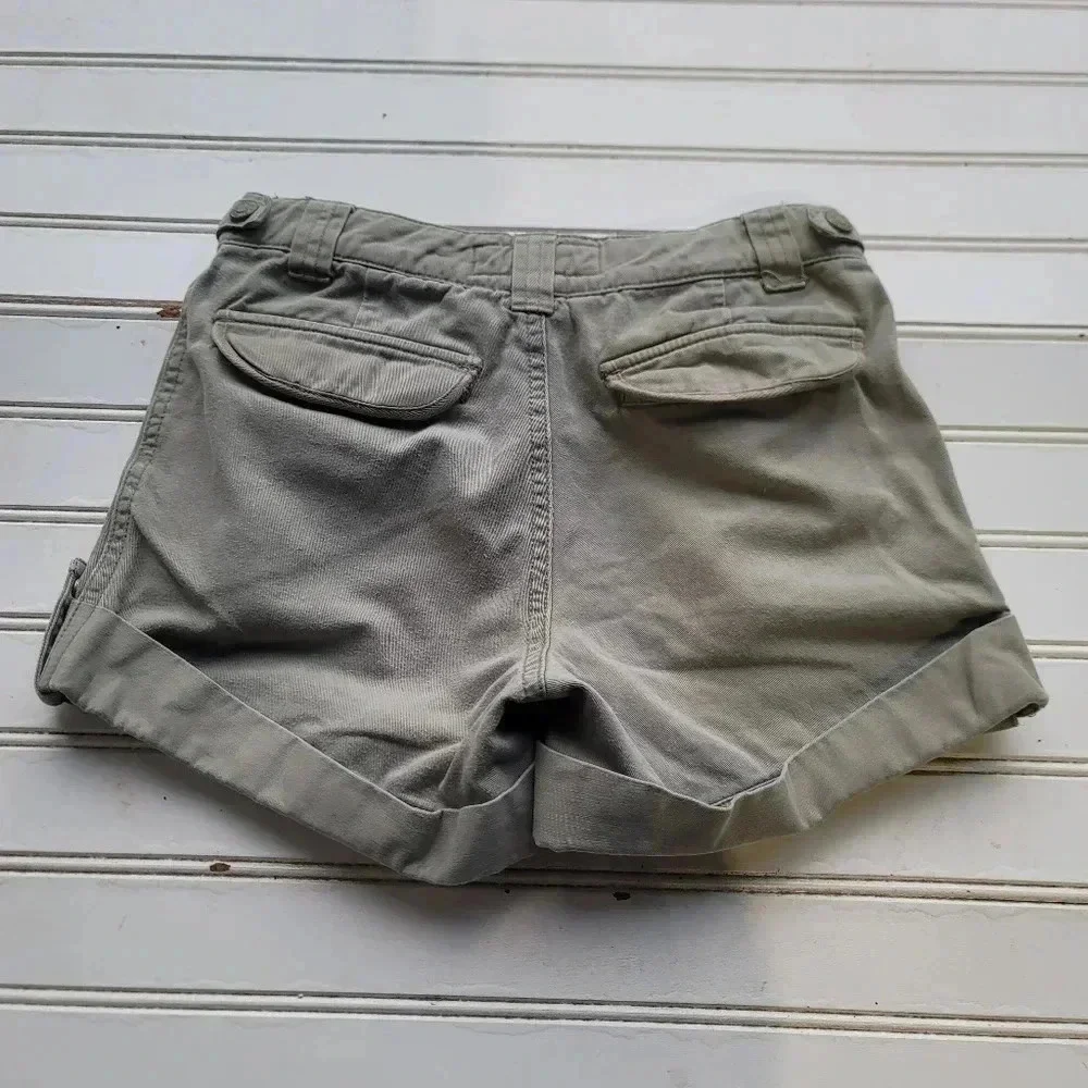 Girl 8 Old Navy Sage Green Cargo Pocket Adj. Waist Rolled Cuff Summer Shorts